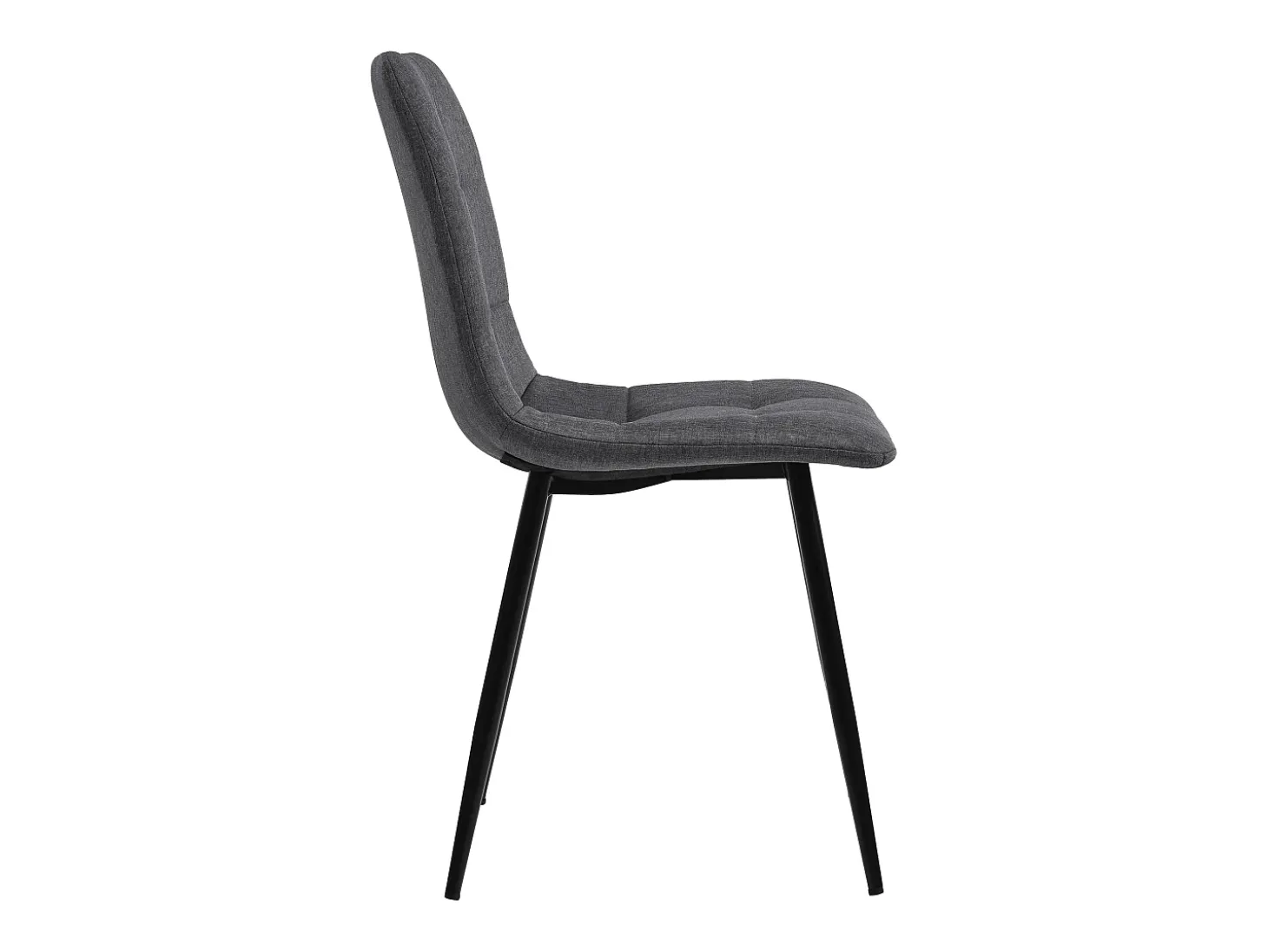 Conjunto de 4 sillas de lino gris con patas de metal negro