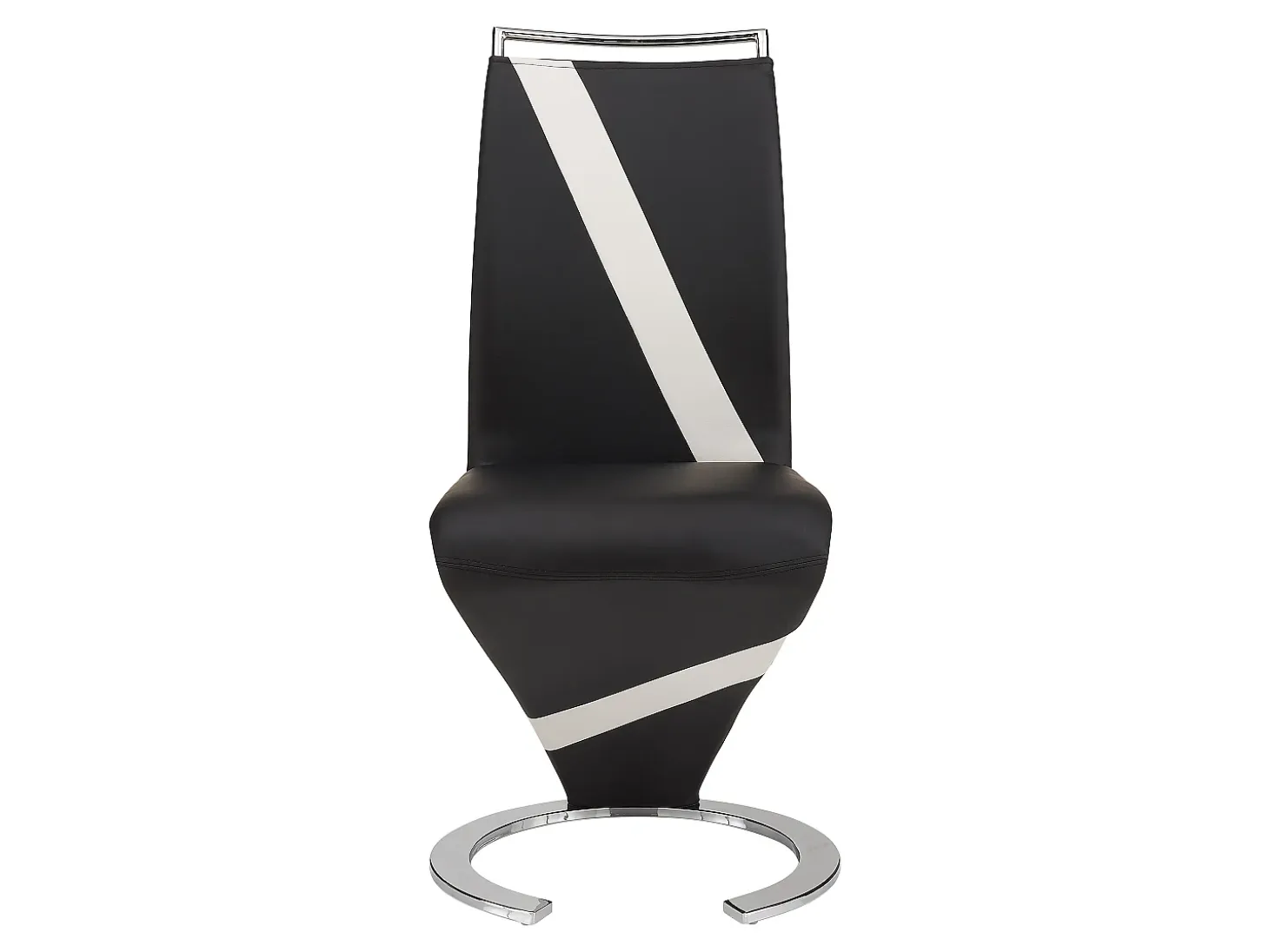Conjunto de 6 sillas de piel sintética negro y blanco TWIZY