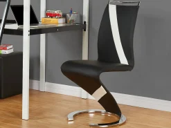 Conjunto de 2 sillas de piel sintética negro y blanco TWIZY