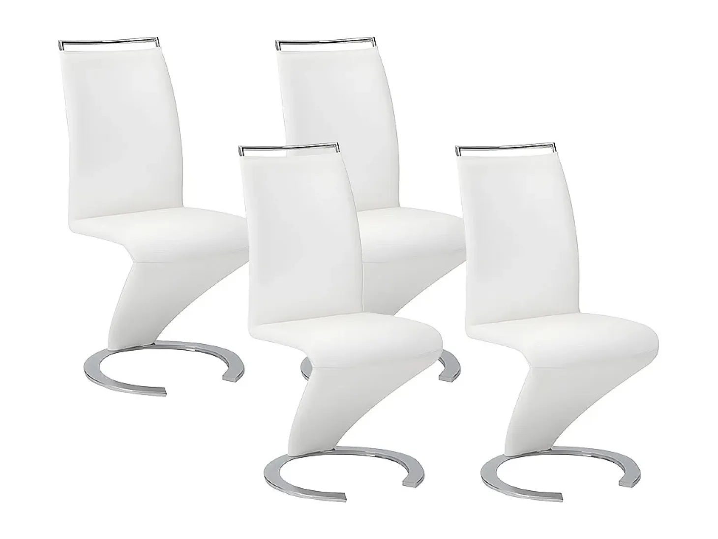 Conjunto de 4 sillas de piel sintética blanca TWIZY