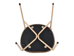 Conjunto de 4 sillas de ratán con asiento acolchado de PU, color marrón