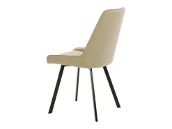 Conjunto de 4 sillas de salón modernas "Woody" de tela beige con patas de metal 46x57 cm 80h