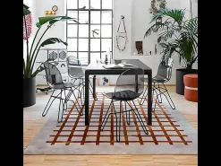 Conjunto de 4 sillas de salón modernas "Academy" con asiento de policarbonato transparente