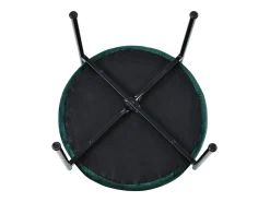 Conjunto de 2 sillas de terciopelo, respaldo de ratán y patas de metal negro - verde
