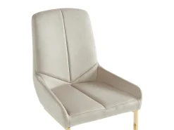 Conjunto de 6 sillas de terciopelo y metal - Beige - BERLONA