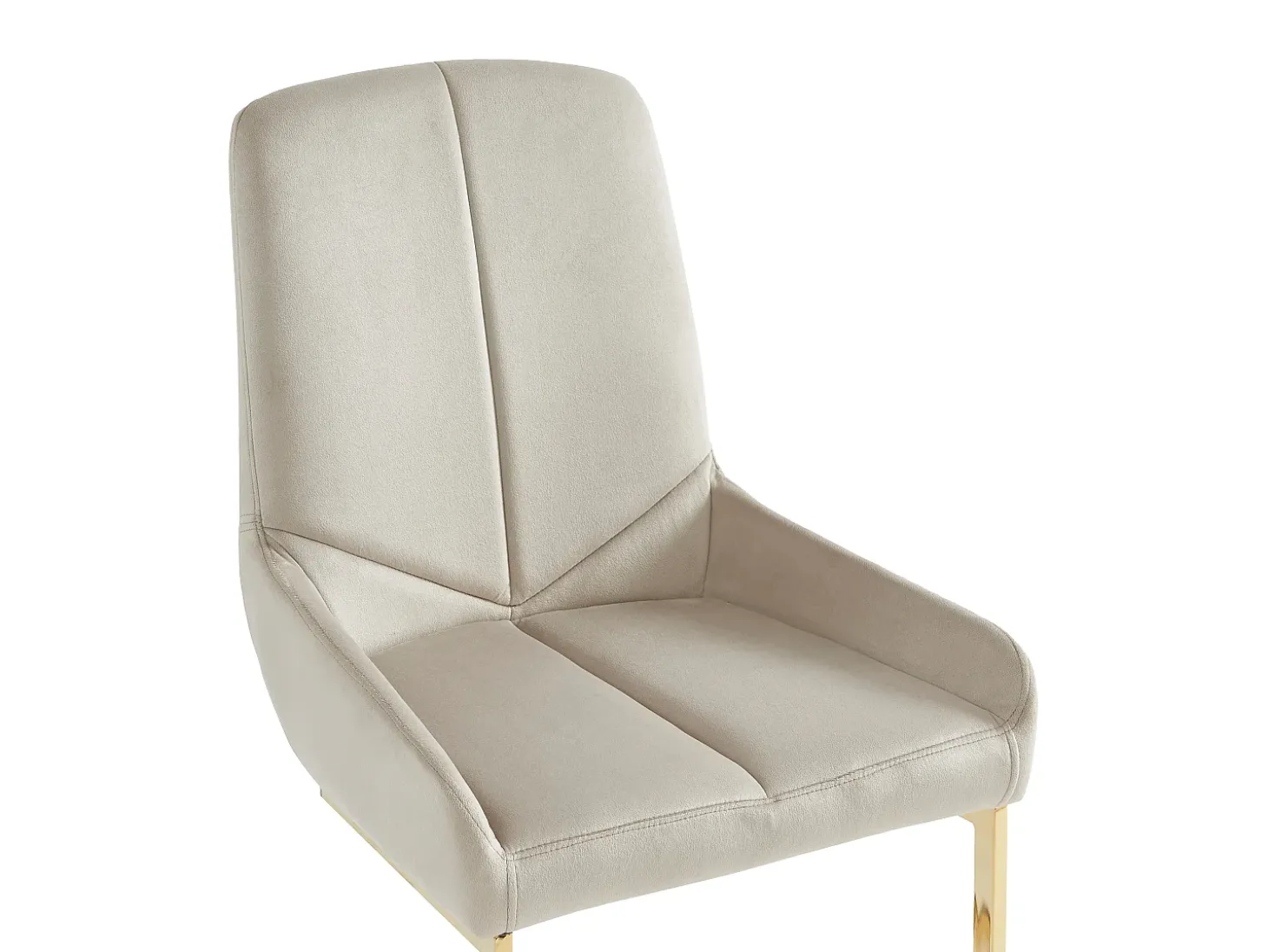 Conjunto de 6 sillas de terciopelo y metal - Beige - BERLONA