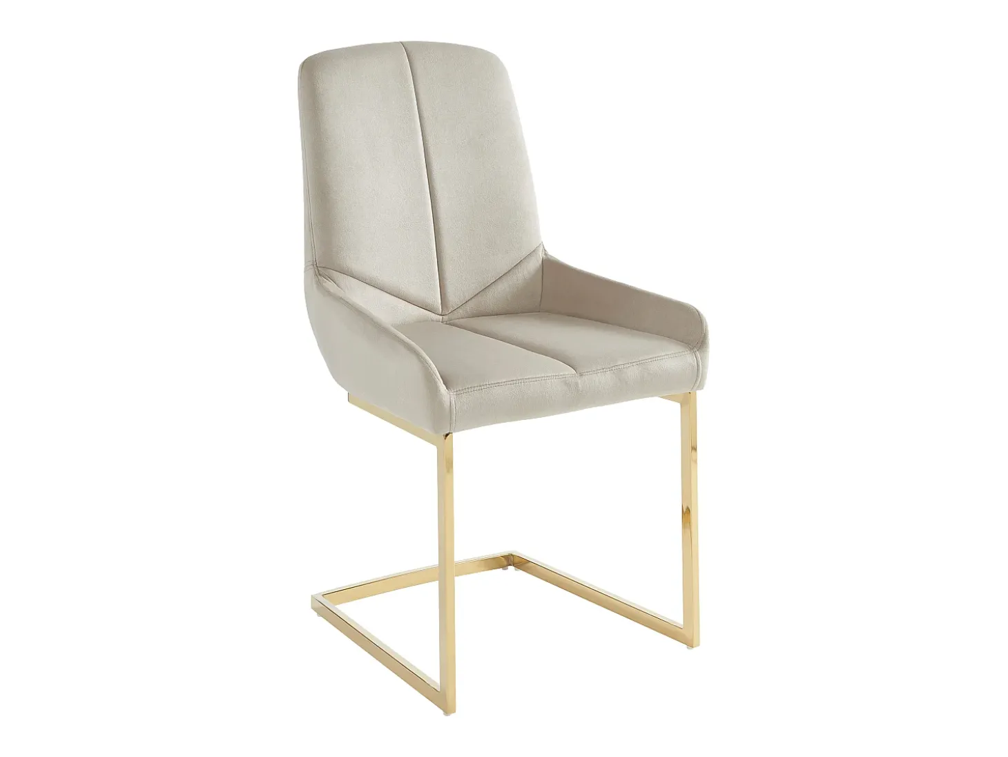 Conjunto de 6 sillas de terciopelo y metal - Beige - BERLONA