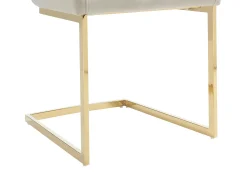 Conjunto de 2 sillas de terciopelo y metal - Beige - BERLONA