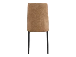 Conjunto de 4 sillas de tela marrón - Respaldo ergonómico - Patas de metal negro