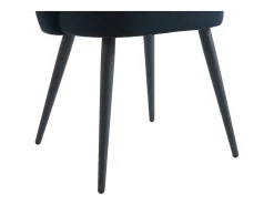 Conjunto de 2 sillas de terciopelo y metal - Negro - PRANILA