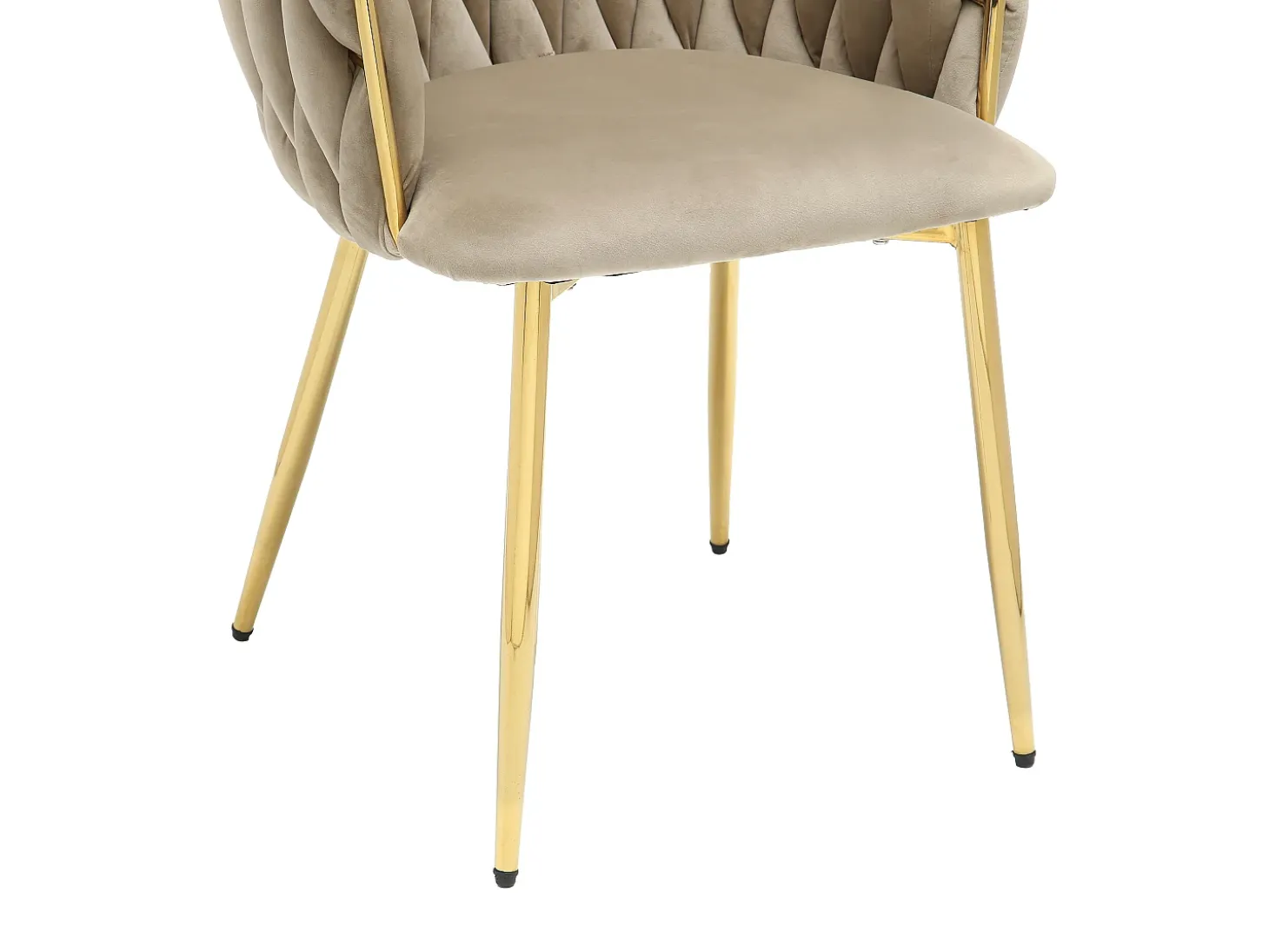 Conjunto de 2 sillas de terciopelo y metal dorado - Beige - ELEGANO
