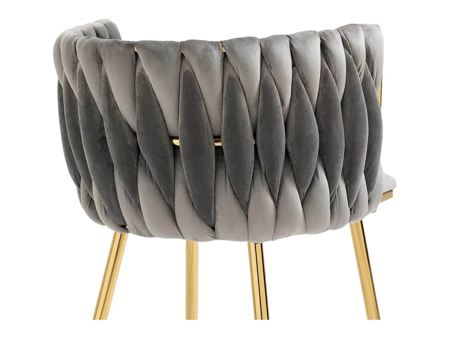 Conjunto de 2 sillas de terciopelo y metal dorado - Gris