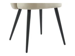 Conjunto de 2 sillas de terciopelo y metal negro - Beige - PRANILA
