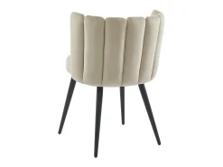 Conjunto de 2 sillas de terciopelo y metal negro - Beige - PRANILA