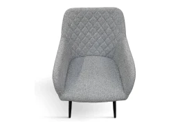 Conjunto de 4 sillas de tela gris y patas de metal negro, con reposabrazos - LISBONA