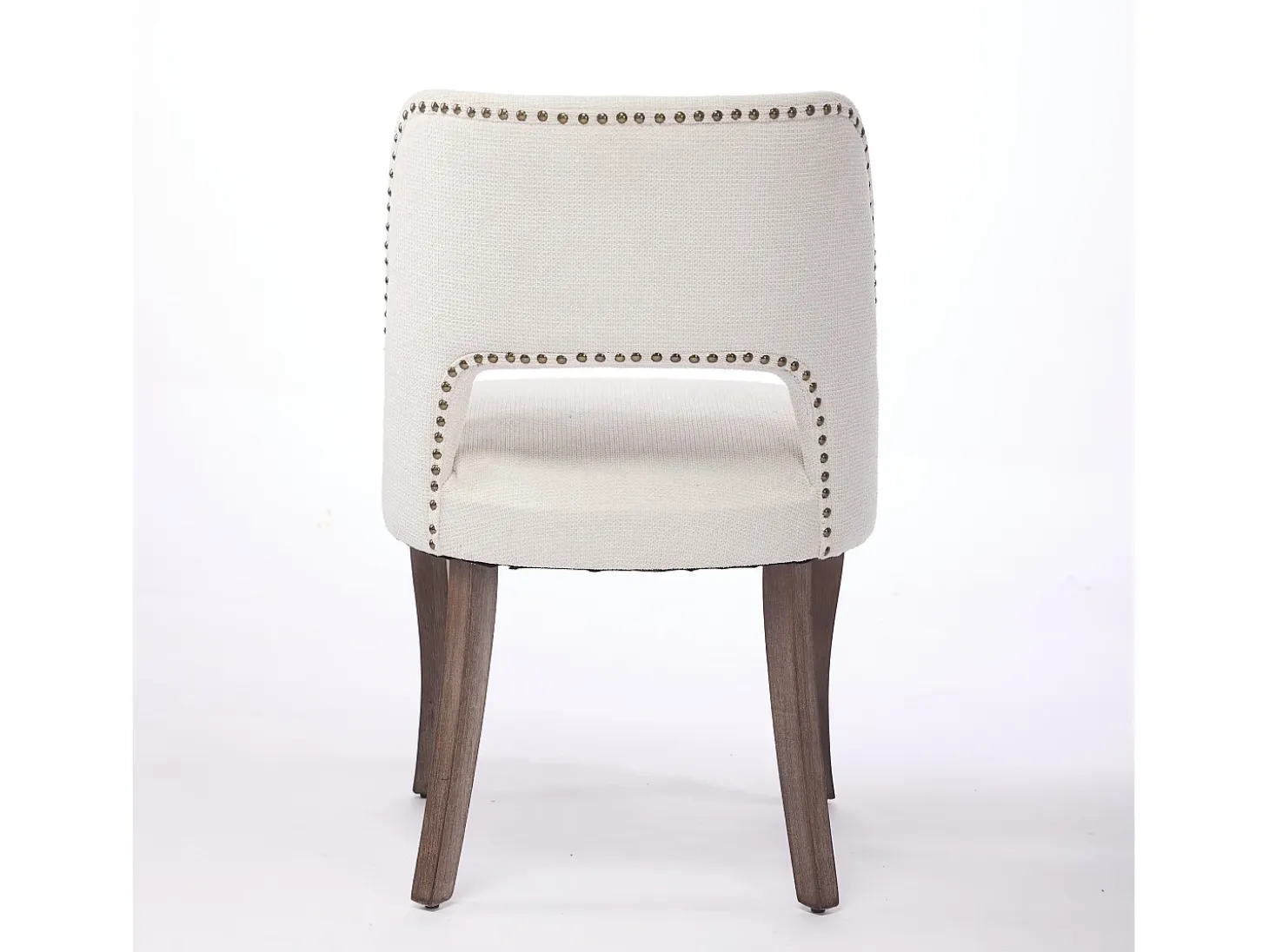 Conjunto de 2 sillas de tela y madera - Diseño hueco - Beige