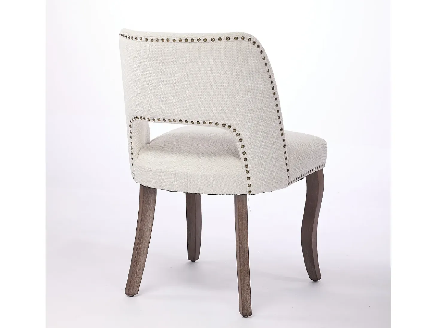 Conjunto de 2 sillas de tela y madera - Diseño hueco - Beige