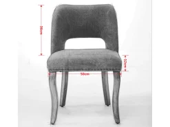 Conjunto de 2 sillas de tela y madera - Diseño hueco - Beige