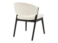 Conjunto de 2 sillas de tejido bouclé y madera de hevea negro - Blanco - ZELVYN
