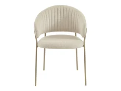 Conjunto de 2 sillas de tela texturizada y metal - Beige - MADOLIA de Pascal Morabito