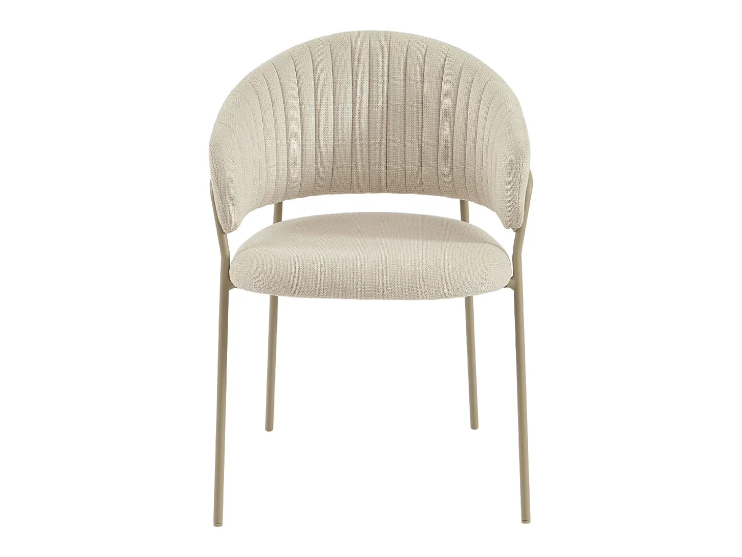 Conjunto de 2 sillas de tela texturizada y metal - Beige - MADOLIA de Pascal Morabito