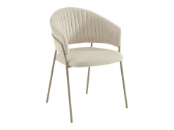 Conjunto de 2 sillas de tela texturizada y metal - Beige - MADOLIA de Pascal Morabito