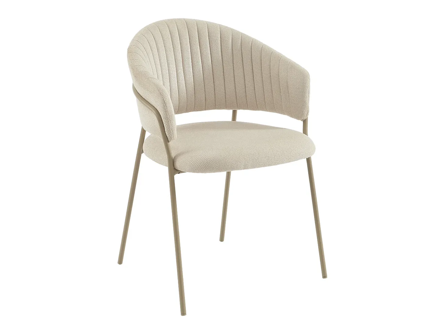Conjunto de 2 sillas de tela texturizada y metal - Beige - MADOLIA de Pascal Morabito