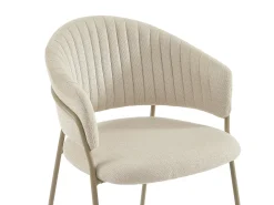 Conjunto de 2 sillas de tela texturizada y metal - Beige - MADOLIA de Pascal Morabito