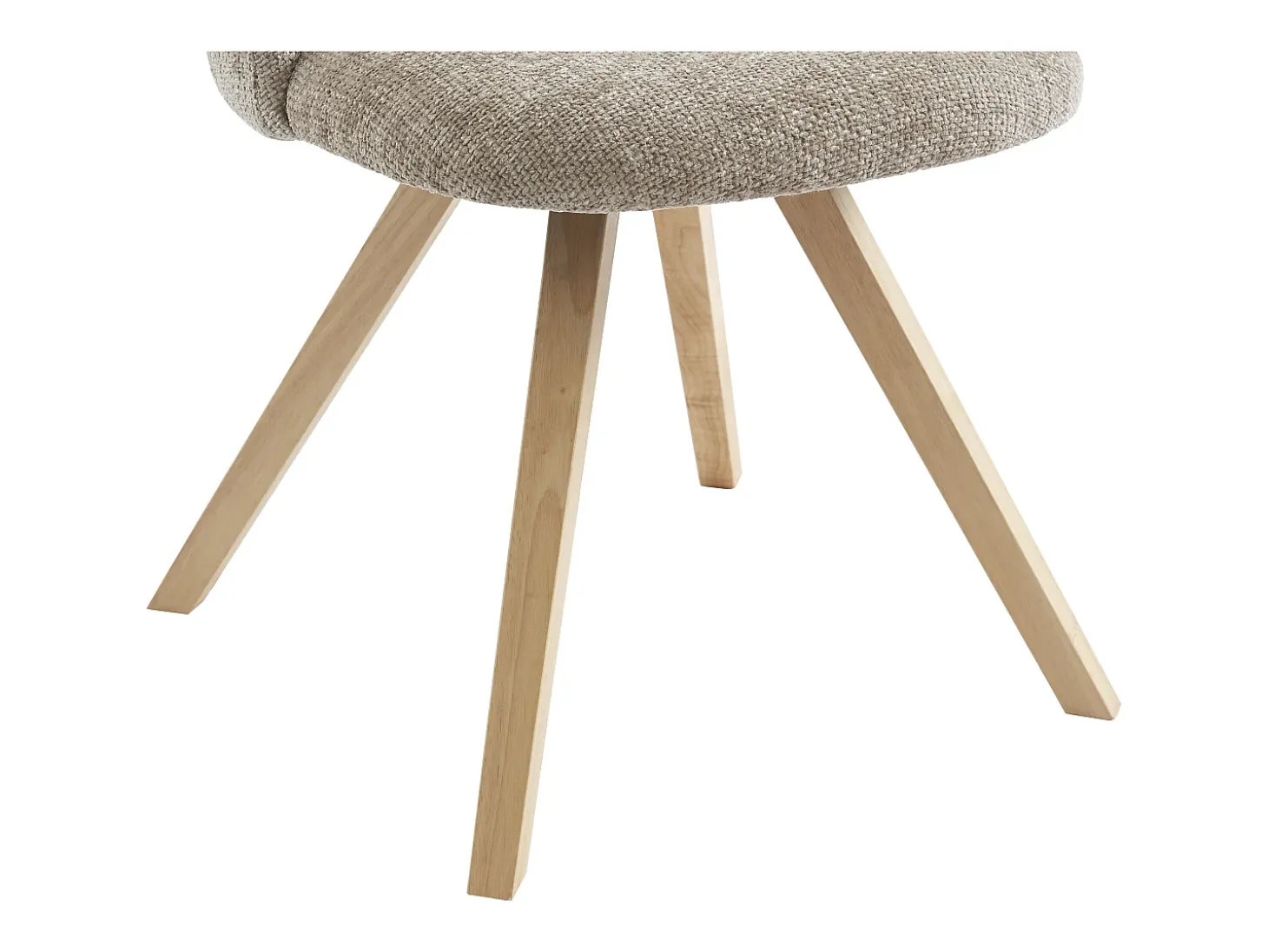 Conjunto de 6 sillas de tela y madera de hevea - Topo - VESIANI