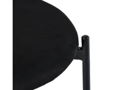 Conjunto de 2 sillas de terciopelo, respaldo de ratán y patas de metal negro - negro