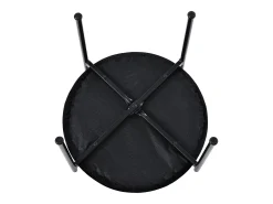 Conjunto de 2 sillas de terciopelo, respaldo de ratán y patas de metal negro - negro