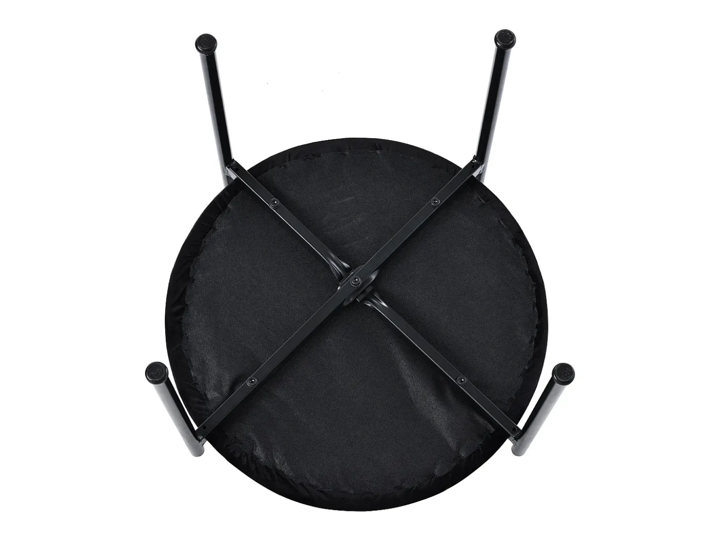 Conjunto de 2 sillas de terciopelo, respaldo de ratán y patas de metal negro - negro