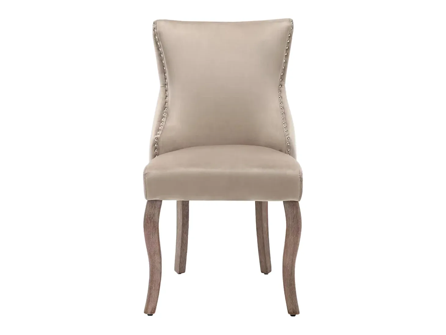 Conjunto de 4 sillas de terciopelo beige - Silla de 4 patas con costura de botones estructura de madera maciza para comedor - 91x50x49cm