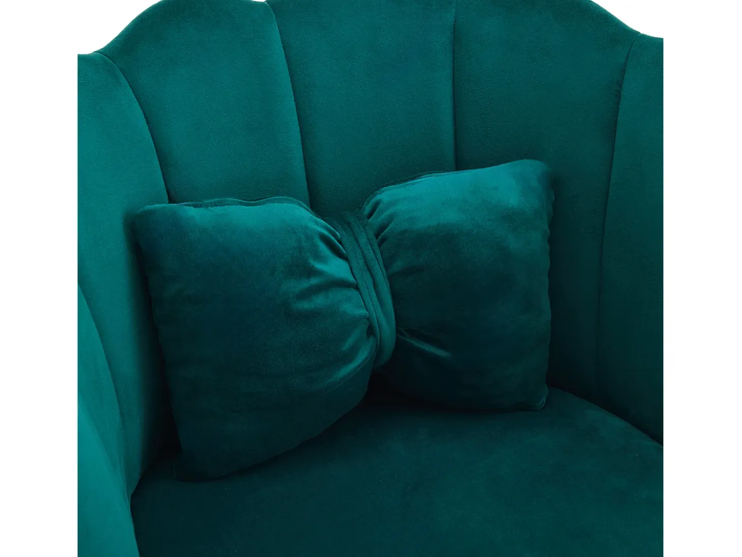 Conjunto de 6 sillas de terciopelo - 63 x 58 x 77 cm - Patas de metal niquelado y cojines mariposa - Verde