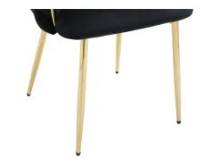 Conjunto de 2 sillas de terciopelo y metal dorado - Negro - ELEGANO