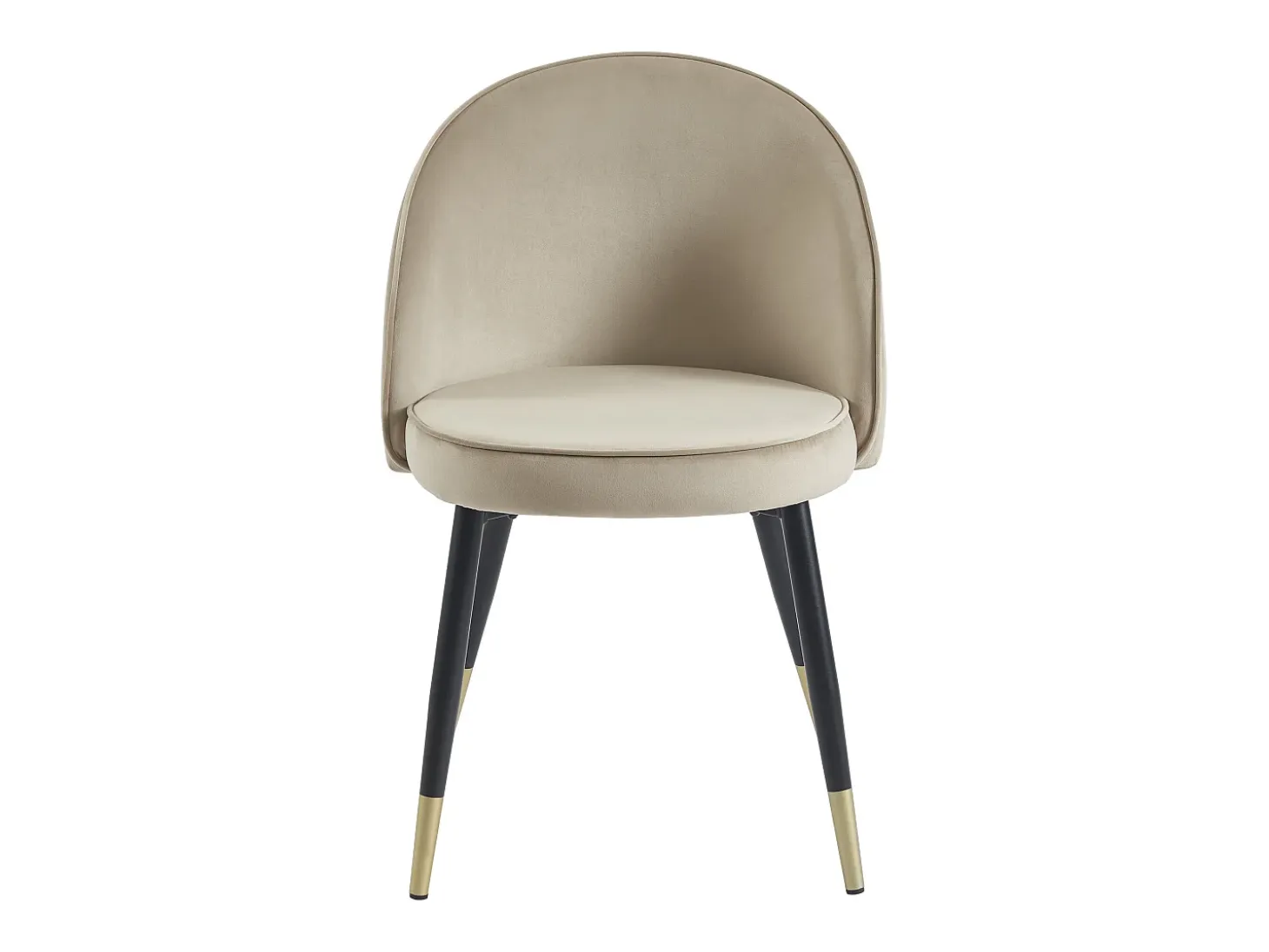 Conjunto de 6 sillas de terciopelo y metal - Beige - MAYLINA