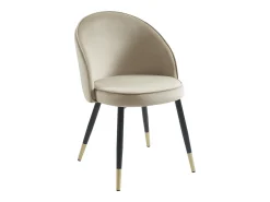 Conjunto de 6 sillas de terciopelo y metal - Beige - MAYLINA