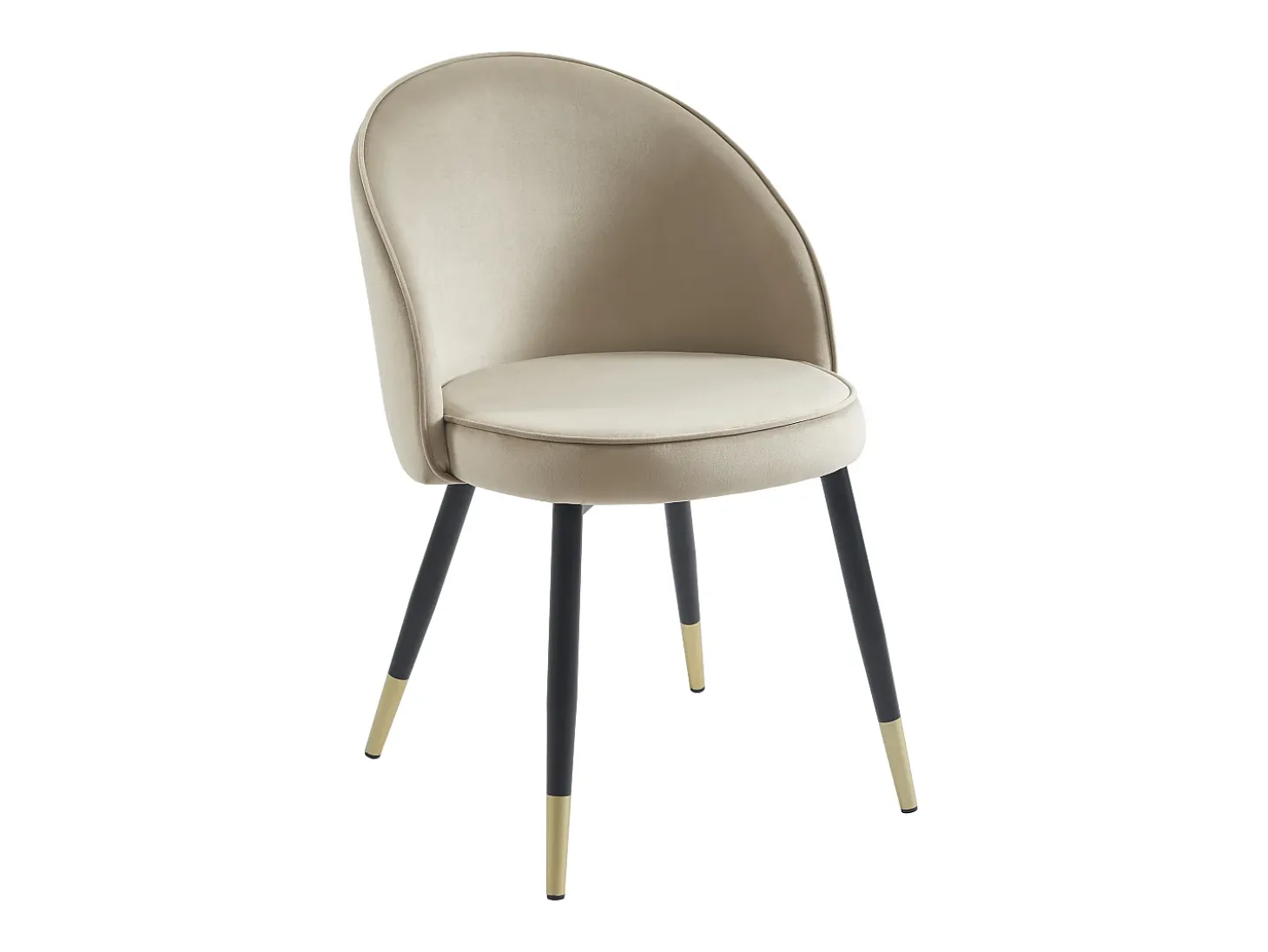 Conjunto de 6 sillas de terciopelo y metal - Beige - MAYLINA