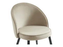 Conjunto de 6 sillas de terciopelo y metal - Beige - MAYLINA