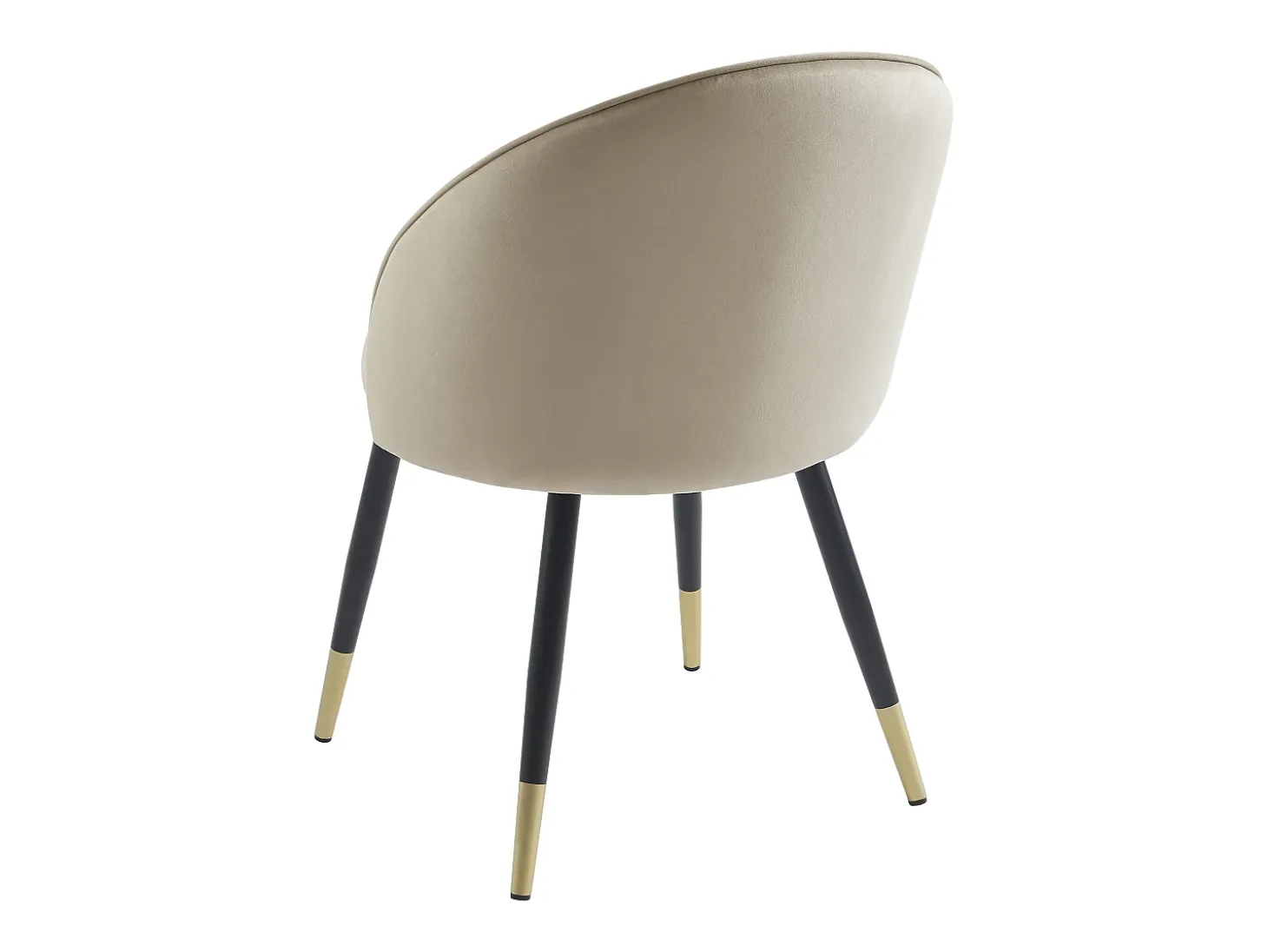 Conjunto de 6 sillas de terciopelo y metal - Beige - MAYLINA