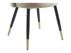 Conjunto de 6 sillas de terciopelo y metal - Beige - MAYLINA
