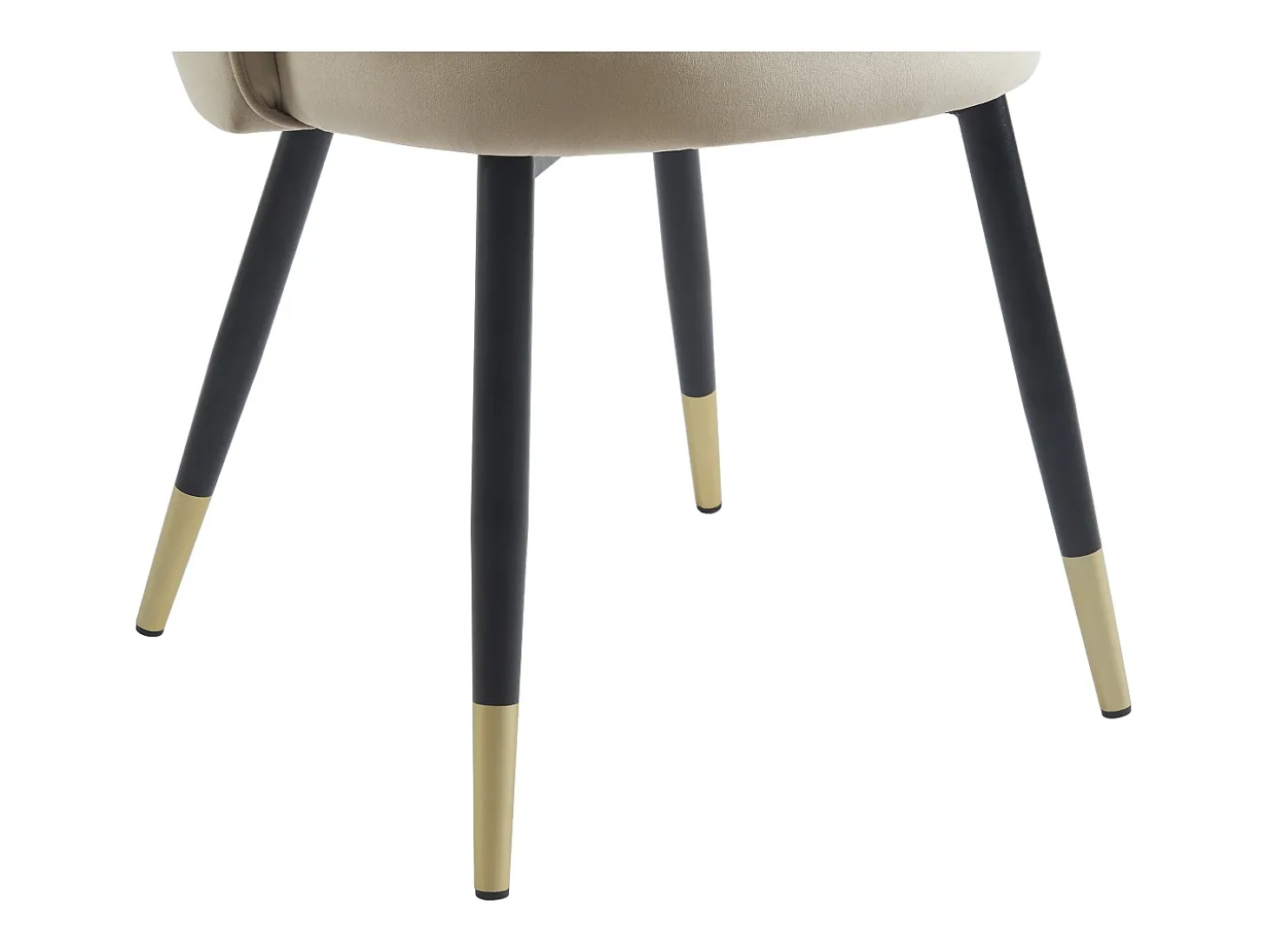 Conjunto de 6 sillas de terciopelo y metal - Beige - MAYLINA