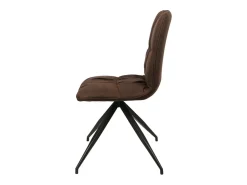 Conjunto de 2 sillas "Eléganta" tapizadas en microfibra marrón, sillones modernos efecto terciopelo cm 38x43 86,5h