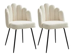 Conjunto de 2 sillas en tela bouclé y metal negro - Crema - ALTINAM de Pascal MORABITO