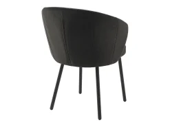 Conjunto de 2 sillas en tela y metal - Negro - TANURY