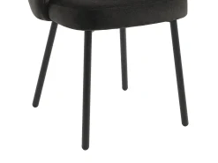 Conjunto de 2 sillas en tela y metal - Negro - TANURY