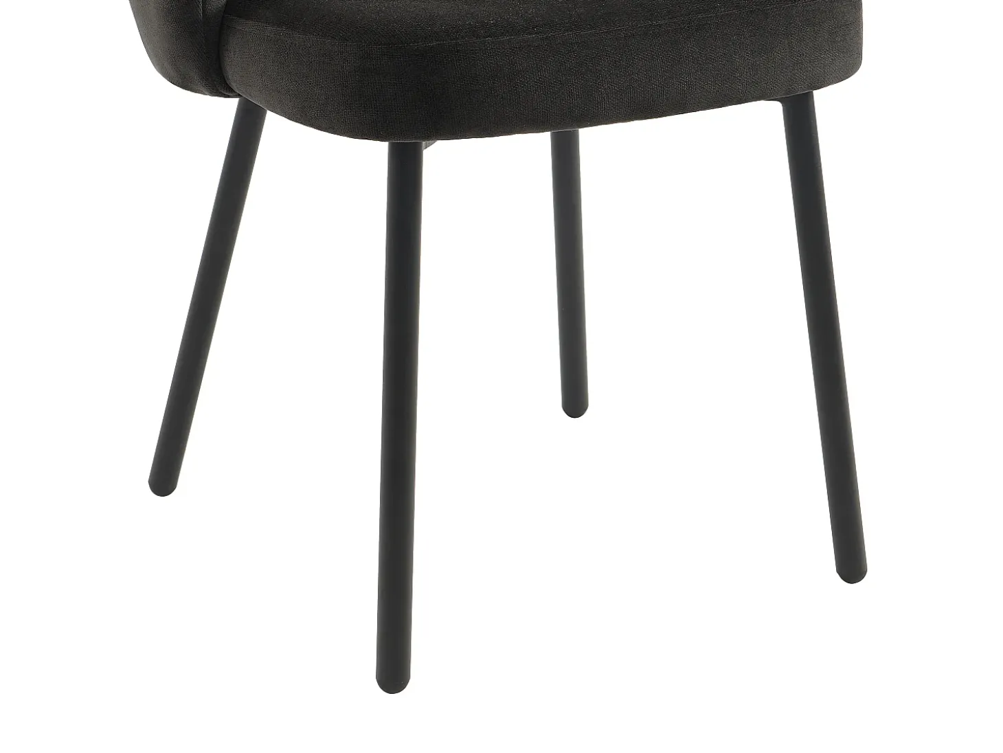 Conjunto de 2 sillas en tela y metal - Negro - TANURY