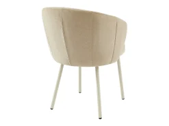 Conjunto de 2 sillas en tela y metal blanco - Beige - TANURY
