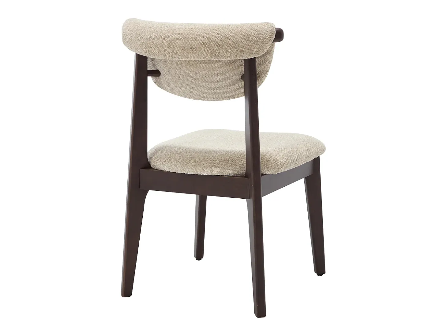 Conjunto de 6 sillas en tela texturizada y madera de hevea - Beige - GABIEL