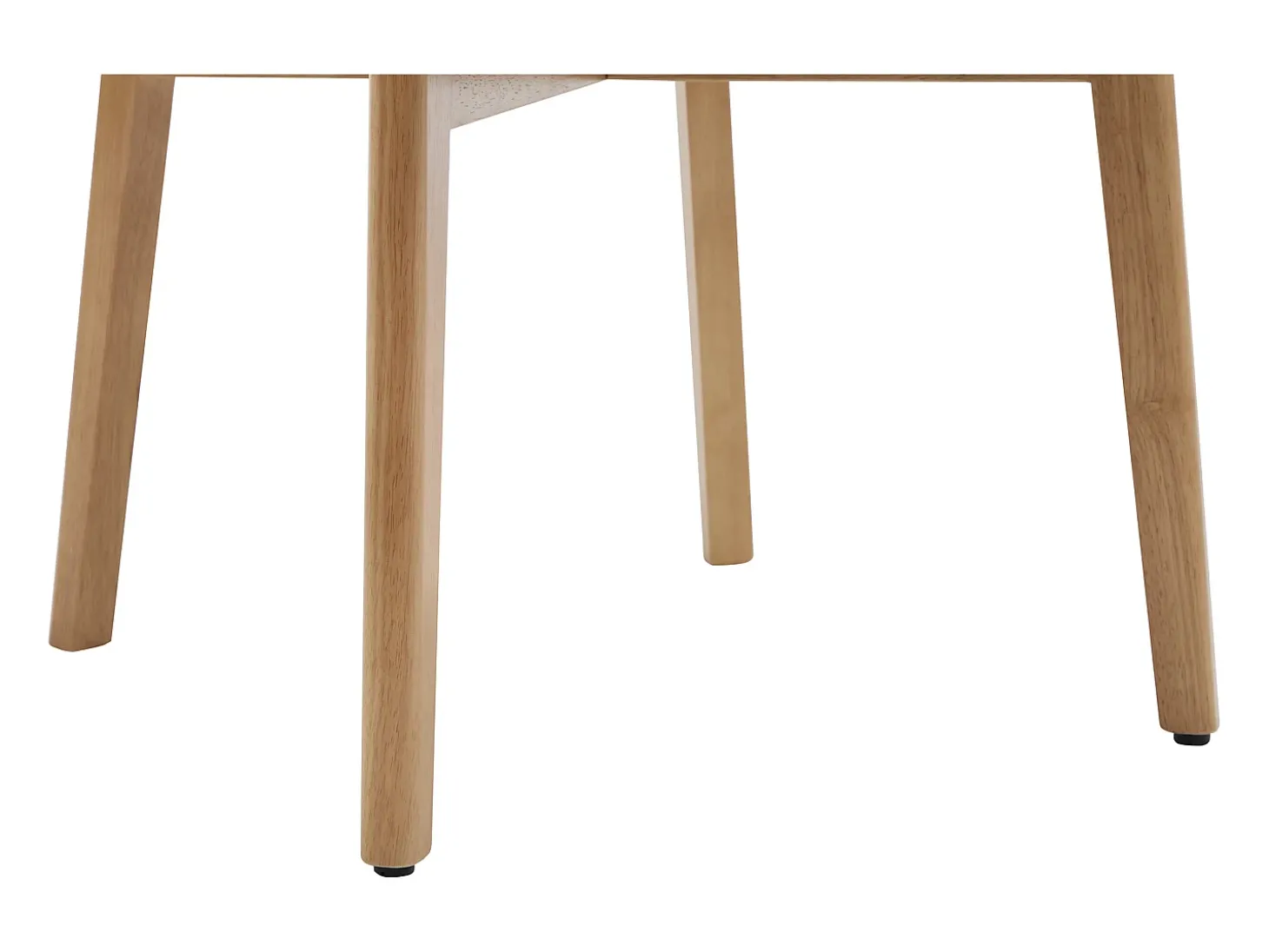 Conjunto de 6 sillas en tela texturizada y madera clara de hevea natural - Beige - MARLENI